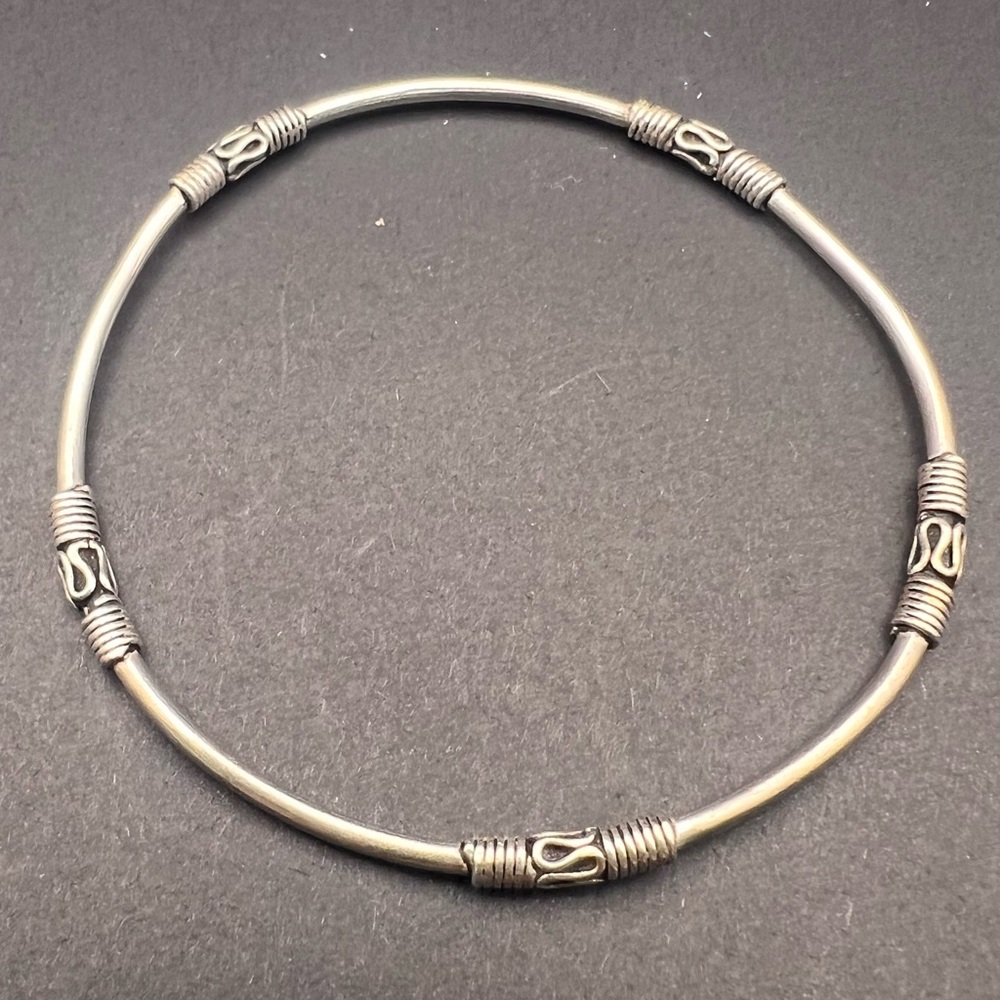 Chic Silver Bangle Bracelet Set - image 2